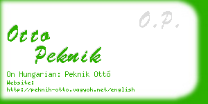 otto peknik business card